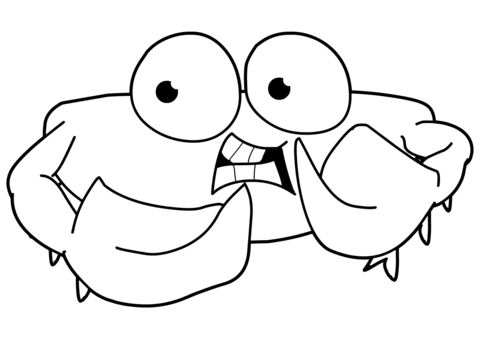 Crab With Big Eyes Coloring Page